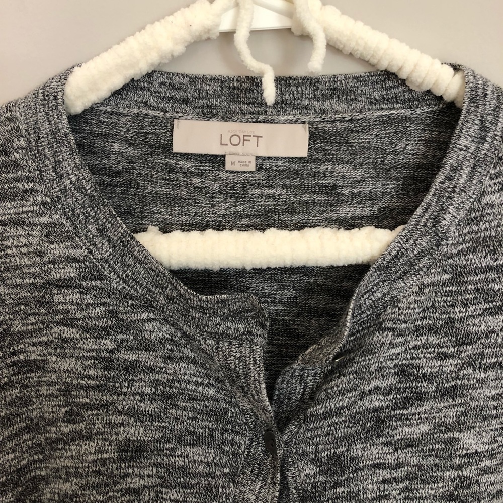 LOFT heather grey cardigan